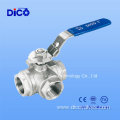 CF8m BSP L/T Port Three Way Ball Valve